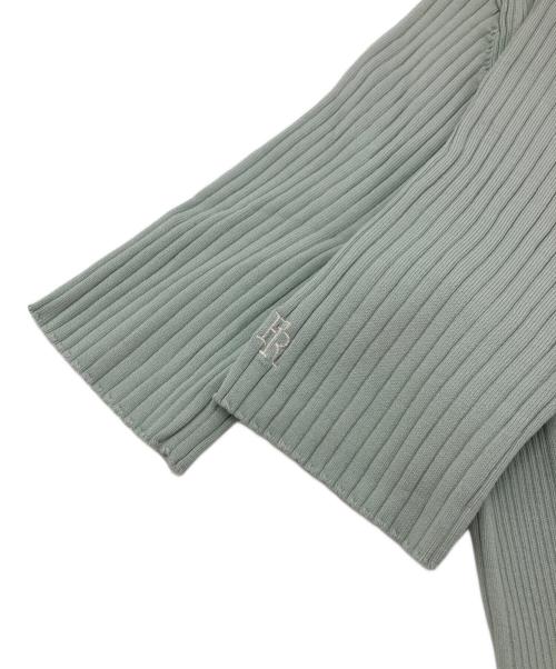 FRAY ID（フレイ アイディー）FRAY ID (フレイ アイディー) pierre cardin (ピエール・カルダン) ロゴ刺繍リブニットプルオーバー グリーン サイズ:FREEの古着・服飾アイテム