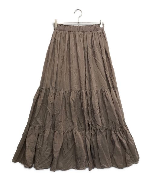 ANAYI（アナイ）ANAYI (アナイ) ライトローンティアードスカート ブラウン サイズ:38の古着・服飾アイテム