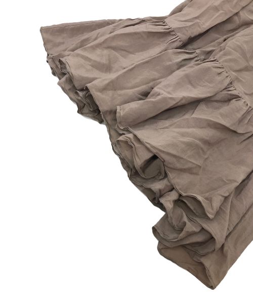 ANAYI（アナイ）ANAYI (アナイ) ライトローンティアードスカート ブラウン サイズ:38の古着・服飾アイテム