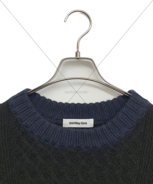 MONKEY TIME（モンキータイム）MONKEY TIME (モンキータイム) NRW/WL SWCG ALN CN/ニット ブラック サイズ:1の古着・服飾アイテム