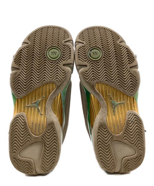 NIKE（ナイキ）NIKE (ナイキ) Aleali May (アレイリ・メイ) AIR JORDAN 14 LOW ベージュ×グリーン サイズ:US6.5の古着・服飾アイテム