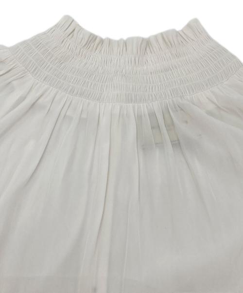 UNITED ARROWS TOKYO（ユナイテッドアローズトウキョウ）UNITED ARROWS TOKYO (ユナイテッドアローズトウキョウ) シャーリング ハイネック ブラウス ホワイト サイズ:Freeの古着・服飾アイテム