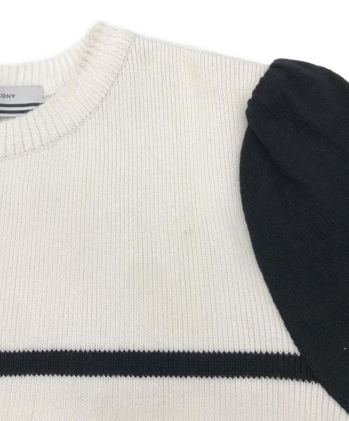 BORDERS at BALCONY（ボーダーズアットバルコニー）BORDERS at BALCONY (ボーダーズアットバルコニー) FLARE SLEEVE TOP ホワイト サイズ:38の古着・服飾アイテム