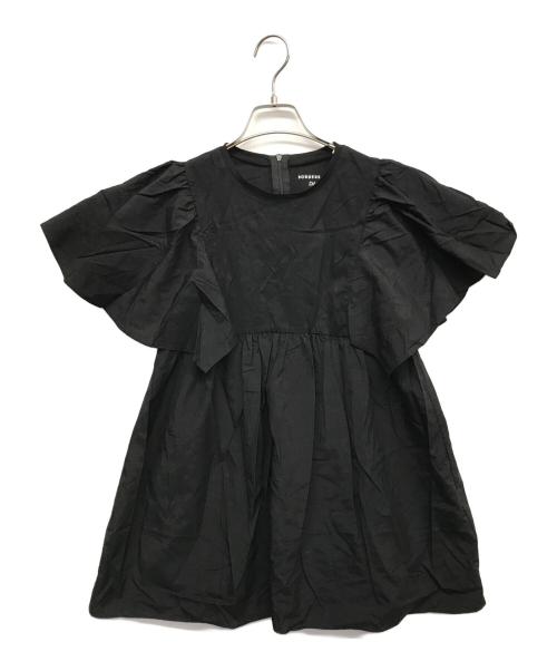 BORDERS at BALCONY（ボーダーズアットバルコニー）BORDERS AT BALCONY (ボーダーズアットバルコニー) DANSKIN (ダンスキン) 半袖ブラウス ブラック サイズ:38の古着・服飾アイテム