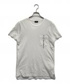 DIESELディーゼル）の古着「ポケット ロゴ刺繍 エンブロイダリーTシャツ」｜ホワイト