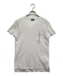 DIESEL（ディーゼル）の古着「ポケット ロゴ刺繍 エンブロイダリーTシャツ」｜ホワイト