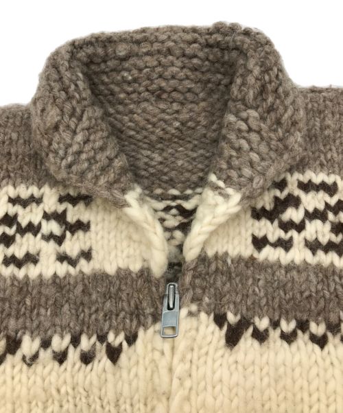 不明（フメイ）不明 (不明) カウチンニット ブラウン サイズ:記載無の古着・服飾アイテム