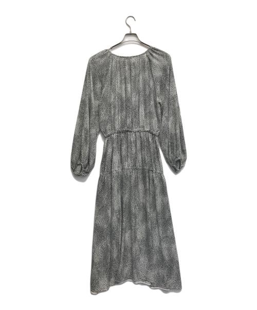 THE IRON（アイロン）THE IRON (アイロン) プリントボウフロントドレープワンピース グレー サイズ:Sの古着・服飾アイテム
