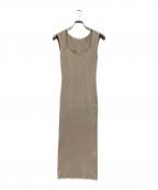FRAY IDフレイ アイディー）の古着「スクエアネックリブニットワンピース」｜ベージュ