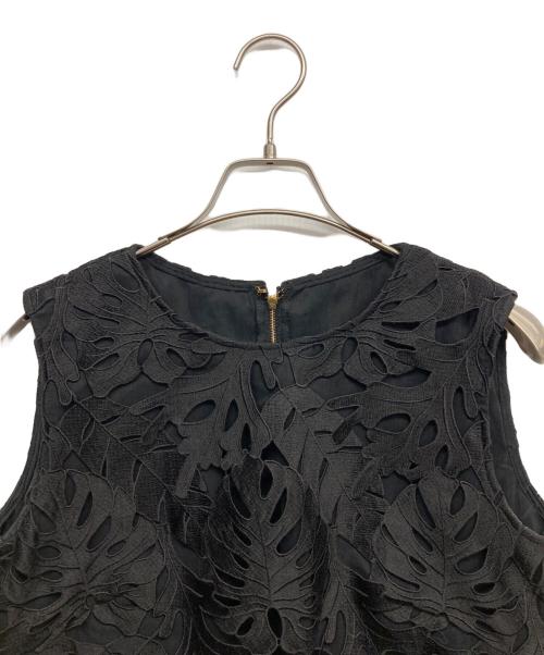 Pinky & Dianne（ピンキーアンドダイアン）Pinky & Dianne (ピンキーアンドダイアン) リーフレースワンピース ブラック サイズ:38の古着・服飾アイテム