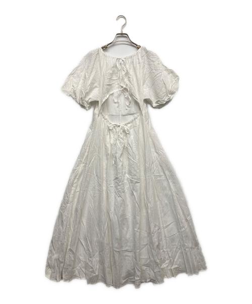 Lily Brown（リリーブラウン）Lily Brown (リリーブラウン) バックリボンボリュームスリーブワンピース ホワイト サイズ:1の古着・服飾アイテム