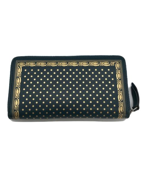 GUCCI（グッチ）GUCCI (グッチ) セガスター GUCCY プリント ラウンドファスナー グリーンの古着・服飾アイテム