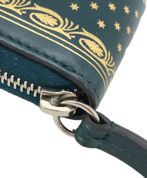 GUCCI（グッチ）GUCCI (グッチ) セガスター GUCCY プリント ラウンドファスナー グリーンの古着・服飾アイテム