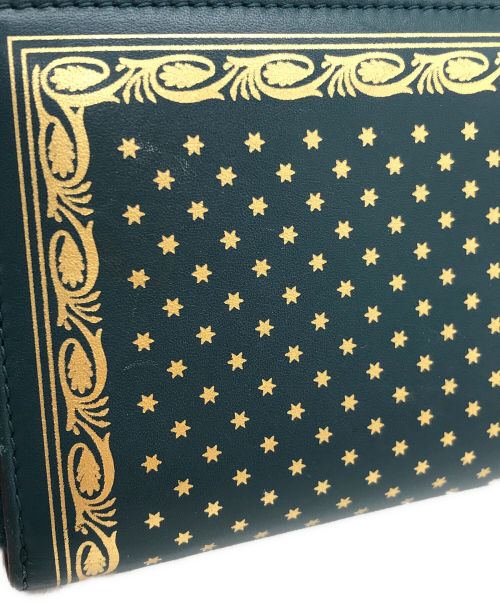 GUCCI（グッチ）GUCCI (グッチ) セガスター GUCCY プリント ラウンドファスナー グリーンの古着・服飾アイテム