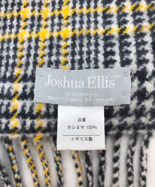 JOSHUA ELLIS（ジョシュア エリス）Joshua Ellis (ジョシュア エリス) カシミヤマフラー イエロー×グレーの古着・服飾アイテム