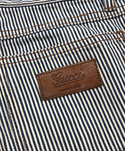 GUCCI（グッチ）GUCCI (グッチ) ストライプパンツ ホワイト×ブルー サイズ:38の古着・服飾アイテム