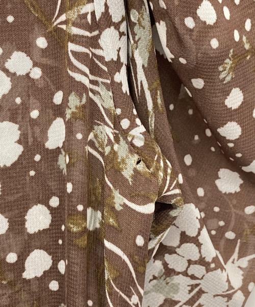 Snidel（スナイデル）Snidel (スナイデル) ボウタイプリントワンピ ブラウン サイズ:1の古着・服飾アイテム