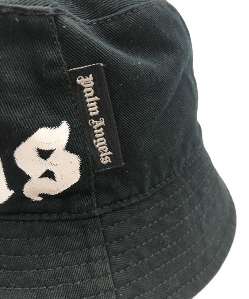 Palm Angels（パーム エンジェルス）Palm Angels (パーム エンジェルス) ロゴプリント バケットハット ブラック サイズ:O/Sの古着・服飾アイテム