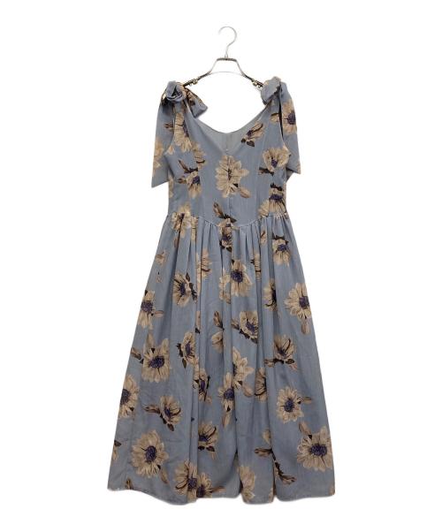 HER LIP TO（ハーリップトゥ）HER LIP TO (ハーリップトゥ) Sunflower printed Midi dress ブルー サイズ:Mの古着・服飾アイテム