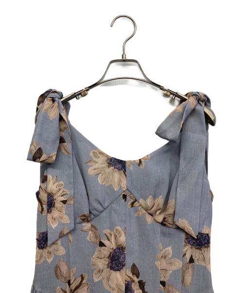 HER LIP TO（ハーリップトゥ）HER LIP TO (ハーリップトゥ) Sunflower printed Midi dress ブルー サイズ:Mの古着・服飾アイテム