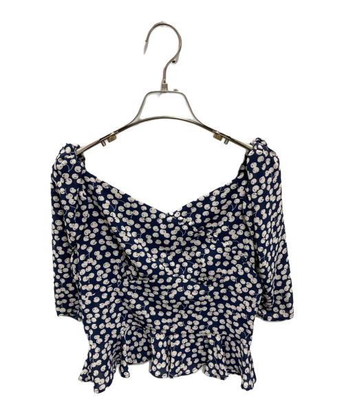 HER LIP TO（ハーリップトゥ）Her lip to (ハーリップトゥ) 半袖ブラウス ネイビー サイズ:Mの古着・服飾アイテム