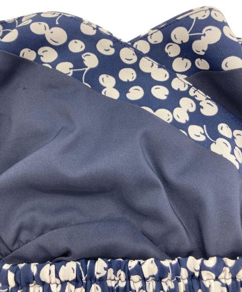 HER LIP TO（ハーリップトゥ）Her lip to (ハーリップトゥ) 半袖ブラウス ネイビー サイズ:Mの古着・服飾アイテム