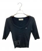 ANDMARYアンドマリー）の古着「Karen silk knit tops」｜ブラック