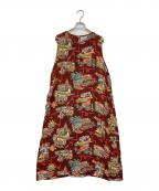 Sun Surf×BEAMSサンサーフ×ビームス）の古着「別注ハワイアンサイド釦ノースリーブワンピース」｜レッド