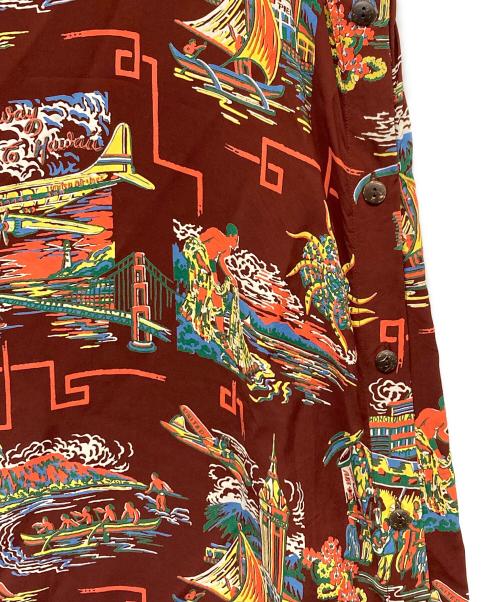 Sun Surf（サンサーフ）Sun Surf (サンサーフ) BEAMS (ビームス) 別注ハワイアンサイド釦ノースリーブワンピース レッド サイズ:記載無の古着・服飾アイテム