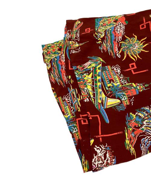 Sun Surf（サンサーフ）Sun Surf (サンサーフ) BEAMS (ビームス) 別注ハワイアンサイド釦ノースリーブワンピース レッド サイズ:記載無の古着・服飾アイテム