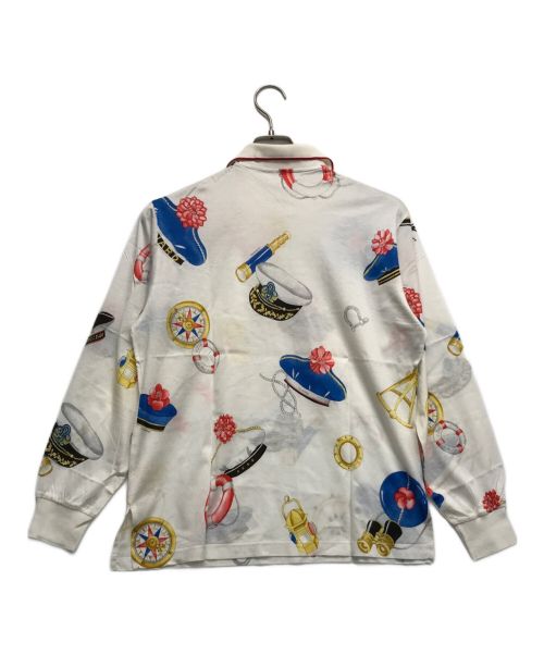 LEONARD（レオナール）LEONARD (レオナール) 総柄ポロシャツ ホワイト サイズ:Lの古着・服飾アイテム