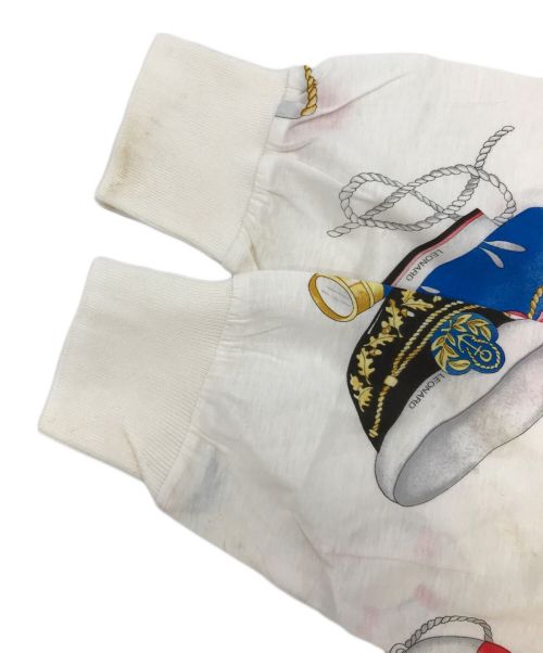 LEONARD（レオナール）LEONARD (レオナール) 総柄ポロシャツ ホワイト サイズ:Lの古着・服飾アイテム