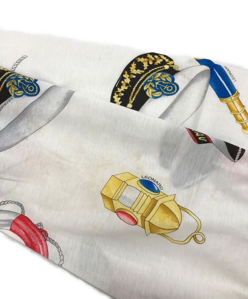 LEONARD（レオナール）LEONARD (レオナール) 総柄ポロシャツ ホワイト サイズ:Lの古着・服飾アイテム