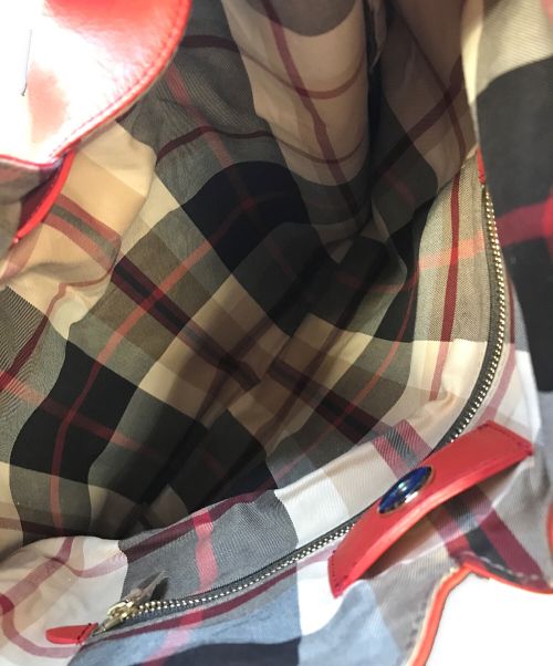 MACKINTOSH LONDON（マッキントッシュ ロンドン）MACKINTOSH LONDON (マッキントッシュ ロンドン) トライアングルレザーバッグ レッドの古着・服飾アイテム