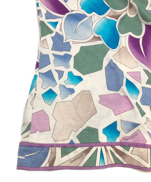 LEONARD（レオナール）LEONARD (レオナール) 総柄カーディガン パープル サイズ:40の古着・服飾アイテム