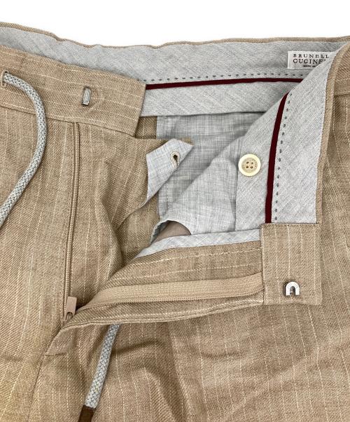 BRUNELLO CUCINELLI（ブルネロクチネリ）BRUNELLO CUCINELLI (ブルネロクチネリ) リネンスラックス ベージュ サイズ:46の古着・服飾アイテム