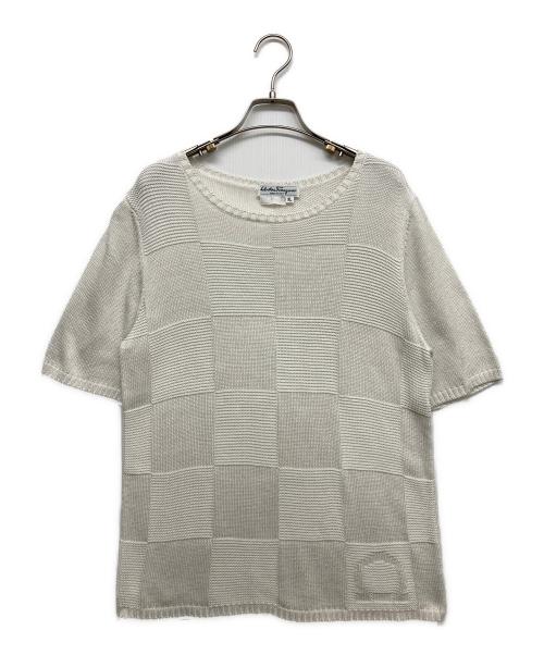 Salvatore Ferragamo（サルヴァトーレ フェラガモ）Salvatore Ferragamo (サルヴァトーレ フェラガモ) 半袖ニット ホワイト サイズ:XLの古着・服飾アイテム