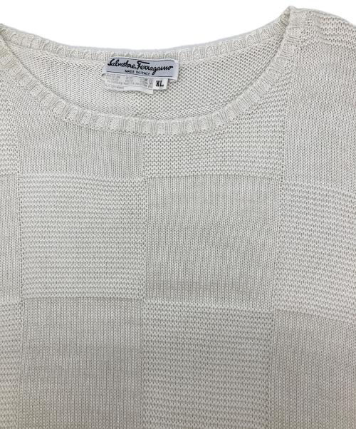 Salvatore Ferragamo（サルヴァトーレ フェラガモ）Salvatore Ferragamo (サルヴァトーレ フェラガモ) 半袖ニット ホワイト サイズ:XLの古着・服飾アイテム