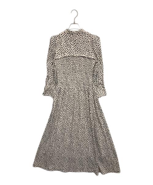 Snidel（スナイデル）Snidel (スナイデル) デコルテオープンドットプリントワンピース ベージュ サイズ:1の古着・服飾アイテム