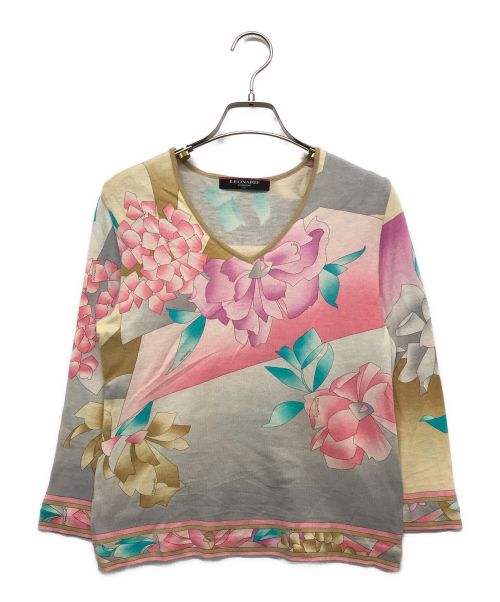 LEONARD（レオナール）LEONARD (レオナール) シルク混カットソー ピンク サイズ:Lの古着・服飾アイテム