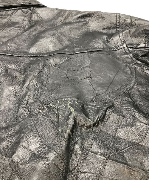 cellini（チェリーニ）cellini (チェリーニ) パッチワークレザージャケット ブラック サイズ:XLの古着・服飾アイテム