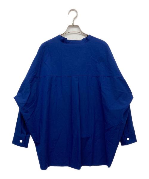 HUIS（ハウス）HUIS (ハウス) 綿ウールタイプライター クロススキッパープルオーバ ブルー サイズ:FREEの古着・服飾アイテム