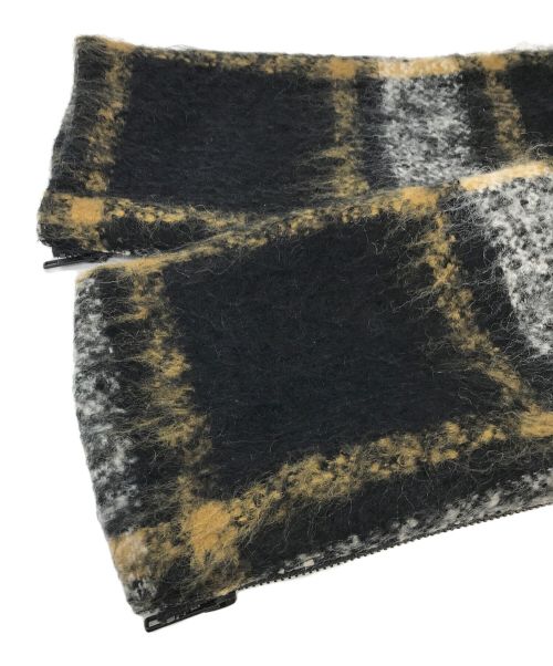 β（ベータ）β (ベータ) モヘヤシャギーチェックコート ブラック サイズ:Freeの古着・服飾アイテム