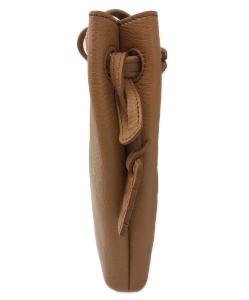 HIROFU（ヒロフ）HIROFU (ヒロフ) スマートフォン用ミニレザーショルダーバッグ S 2WAY ベージュの古着・服飾アイテム