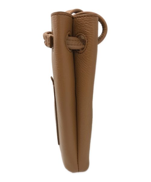 HIROFU（ヒロフ）HIROFU (ヒロフ) スマートフォン用ミニレザーショルダーバッグ S 2WAY ベージュの古着・服飾アイテム