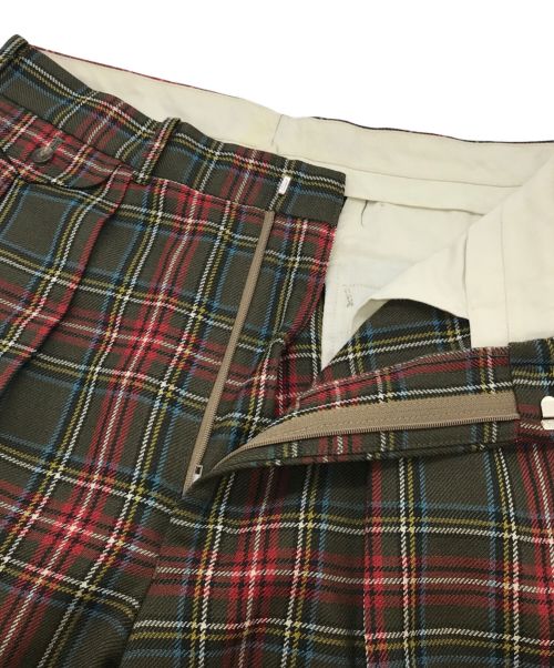 POLO RALPH LAUREN（ポロ・ラルフローレン）POLO RALPH LAUREN (ポロ・ラルフローレン) チェックタックパンツ グリーン サイズ:76の古着・服飾アイテム