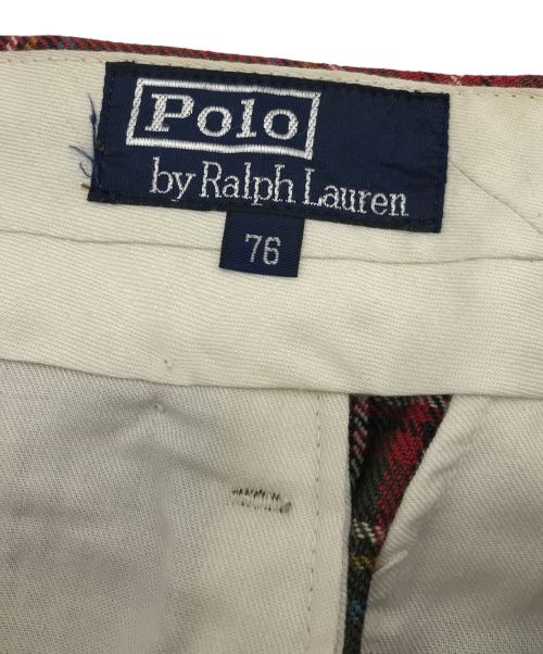 POLO RALPH LAUREN（ポロ・ラルフローレン）POLO RALPH LAUREN (ポロ・ラルフローレン) チェックタックパンツ グリーン サイズ:76の古着・服飾アイテム