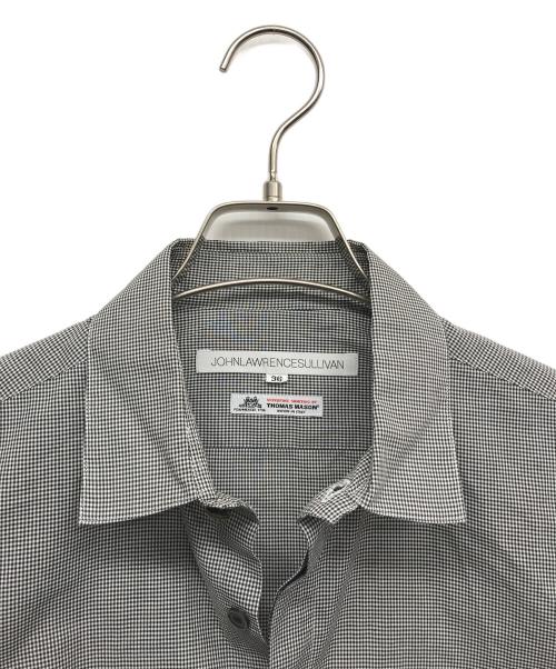 JOHN LAWRENCE SULLIVAN（ジョン ローレンス サリバン）JOHN LAWRENCE SULLIVAN (ジョン ローレンス サリバン) Thomas mason (トーマスメイソン) ギンガムチェックシャツ ブラック サイズ:36の古着・服飾アイテム