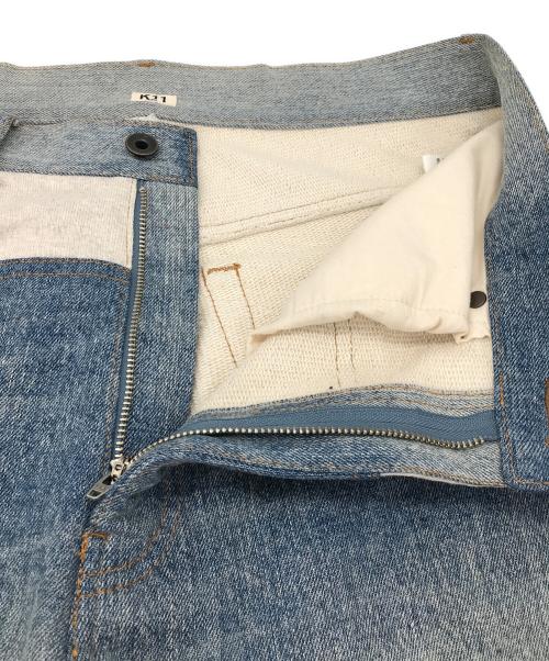 KHOKI（コッキ）KHOKI (コッキ) Denim patched swat pants ブルー サイズ:2の古着・服飾アイテム