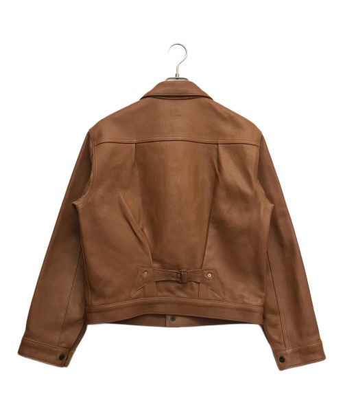 MISTER FREEDOM（ミスターフリーダム）Mister freedom (ミスターフリーダム) SUGAR CANE (シュガーケーン) カウハイド レザー ランチブラウス ブラウン サイズ:38の古着・服飾アイテム